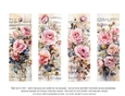 Vintage Floral 2x6 Bookmarks, 4 Floral Bookmarks s23