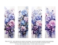 Vintage Floral 2x6 Bookmarks, 4 Floral Bookmarks s26
