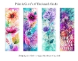 Abstract Pretty Floral 2x6 Bookmarks Printable s2