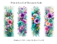 Abstract Pretty Floral 2x6 Bookmarks Printable s4