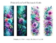 Abstract Pretty Floral 2x6 Bookmarks Printable s5