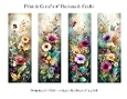 Abstract Pretty Floral 2x6 Bookmarks Printable s11