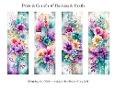 Abstract Pretty Floral 2x6 Bookmarks Printable s12