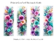 Abstract Pretty Floral 2x6 Bookmarks Printable s15