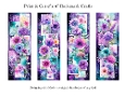 Abstract Pretty Floral 2x6 Bookmarks Printable s21