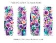 Abstract Pretty Floral 2x6 Bookmarks Printable s22