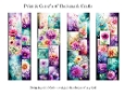 Abstract Pretty Floral 2x6 Bookmarks Printable s23