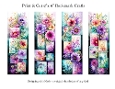 Abstract Pretty Floral 2x6 Bookmarks Printable s24