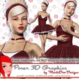 Beautiful Ballerina Dancer in Maroon Color Dress Poser Graphics