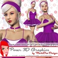 Beautiful Ballerina Dancer in Purple Color Dress Poser Graphics