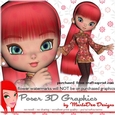 Cute Cookie Character China Girl Poser Graphics package 3
