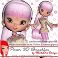 Cute Cookie Character China Girl Poser Graphics package 4