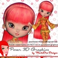 Cute Cookie Character China Girl Poser Graphics package 7