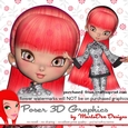 Cute Cookie Character China Girl Poser Graphics package 8