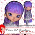 Cute Cookie Character China Girl Poser Graphics package 9