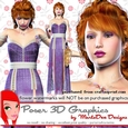 Beautiful Female Elf in Purple Dress Poser Graphics