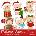 Christmas 1 - Marshmallow Teddy Bears Clip Art Graphics