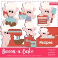 Bacon a Cake Pig Clip Art Graphics