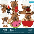 BBQ Beef Cows Clip Art Graphics