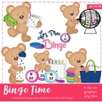 Bingo Time - Marshmallow Teddy Bear Clip Art