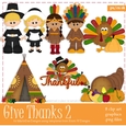 Give Thanks Thanksgiving Clip Art set 2