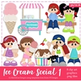 Ice Cream Social Children Clip Art set 1