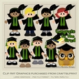 I Did It Black & Green Gowns - Graduation Clip Art