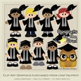 I Did It Black & Grey Gowns - Graduation Clip Art