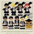 I Did It Black & White Gowns - Graduation Clip Art