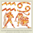 Astrology Zodiac Shapes & Symbol Graphics - Orange set 1