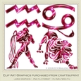 Astrology Zodiac Shapes & Symbol Graphics - Pink set 1