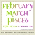 Astrology Zodiac Months & Dates Word Art Graphics - Mix Colors set 1