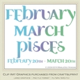 Astrology Zodiac Months & Dates Word Art Graphics - Mix Colors set 4
