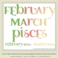 Astrology Zodiac Months & Dates Word Art Graphics - Mix Colors set 6