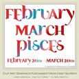 Astrology Zodiac Months & Dates Word Art Graphics - Mix Colors set 11