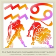 Astrology Zodiac Shapes & Symbol Graphics - Multi Colors set 2