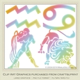 Astrology Zodiac Shapes & Symbol Graphics - Multi Colors set 3