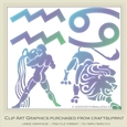 Astrology Zodiac Shapes & Symbol Graphics - Multi Colors set 4