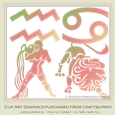 Astrology Zodiac Shapes & Symbol Graphics - Multi Colors set 6