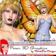 Golden Female Fairy with Golden Hair Poser Graphics