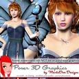 Beautiful Slate Blue Female Fairy Poser Graphics
