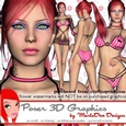 Summer Sexy Pink Bikini Woman Poser Graphics