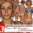 Summer Sexy American Bikini Woman Poser Graphics
