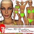 Summer Sexy Neon Green Bikini Woman Poser Graphics