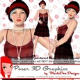 Retro 1920s Flapper Woman Style Poser Graphics