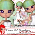 Cute Cookie Character Green Hair Fairy Poser Graphics 