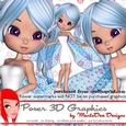Cute Cookie Character Blue Hair Fairy Poser Graphics 