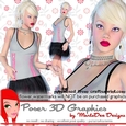 Stylish Platinum Blonde in a Fishnet Dress Poser Graphics