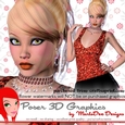 Stylish Pretty Blonde in a Sequin Style Dress Poser Graphics