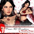 Sexy Dancing Goth Woman Poser Graphics